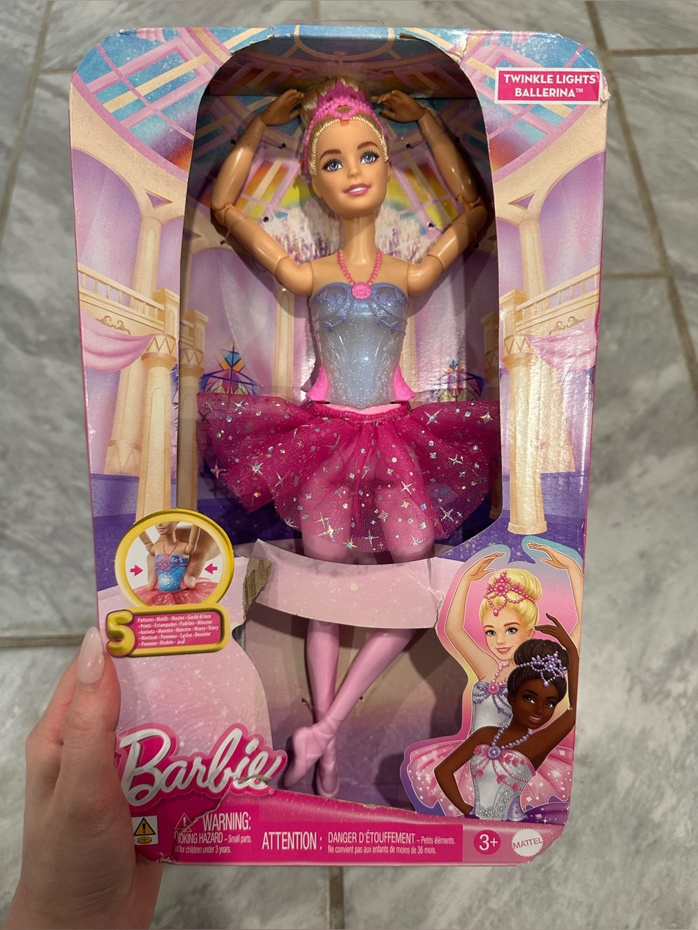 New Barbie Twinkle Lights Ballerina 12in Fashion Doll Battery-Operated HLC25